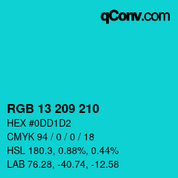 Color code: RGB 13 209 210 | qconv.com