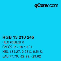 Color code: RGB 13 210 246 | qconv.com
