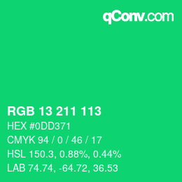 Color code: RGB 13 211 113 | qconv.com
