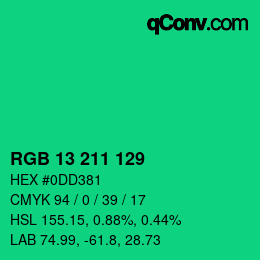 Color code: RGB 13 211 129 | qconv.com