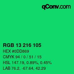 Color code: RGB 13 216 105 | qconv.com