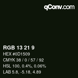 Farbcode: RGB 13 21 9 | qconv.com