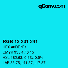 Color code: RGB 13 231 241 | qconv.com