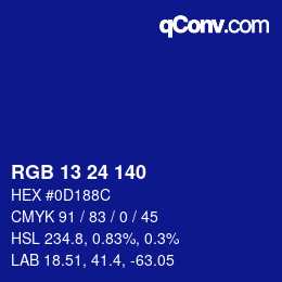 Color code: RGB 13 24 140 | qconv.com