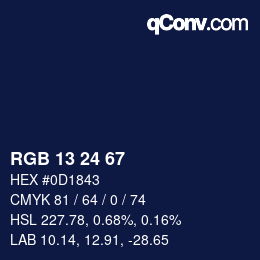 Color code: RGB 13 24 67 | qconv.com