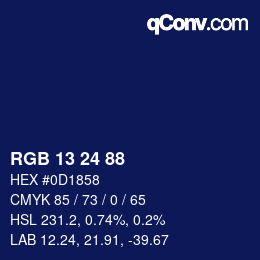 カラーコード: RGB 13 24 88 | qconv.com