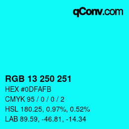 Color code: RGB 13 250 251 | qconv.com