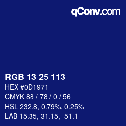 Color code: RGB 13 25 113 | qconv.com