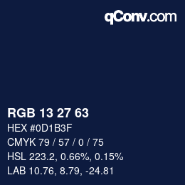 Color code: RGB 13 27 63 | qconv.com