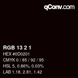 Farbcode: RGB 13 2 1 | qconv.com