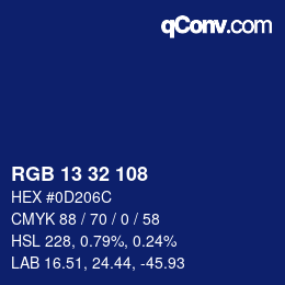 Color code: RGB 13 32 108 | qconv.com