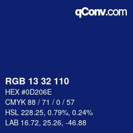 Color code: RGB 13 32 110 | qconv.com