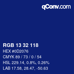 Color code: RGB 13 32 118 | qconv.com