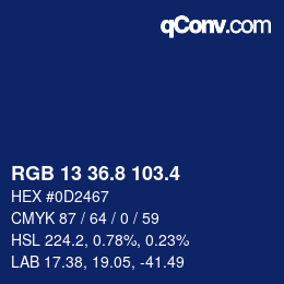 カラーコード: RGB 13 36.8 103.4 | qconv.com