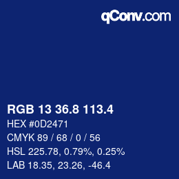 カラーコード: RGB 13 36.8 113.4 | qconv.com