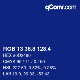 カラーコード: RGB 13 36.8 128.4 | qconv.com