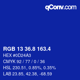 カラーコード: RGB 13 36.8 163.4 | qconv.com