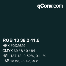 カラーコード: RGB 13 38.2 41.6 | qconv.com