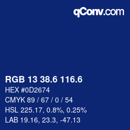 カラーコード: RGB 13 38.6 116.6 | qconv.com