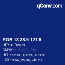 カラーコード: RGB 13 38.6 121.6 | qconv.com