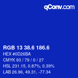 カラーコード: RGB 13 38.6 186.6 | qconv.com