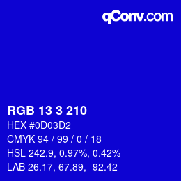 Color code: RGB 13 3 210 | qconv.com