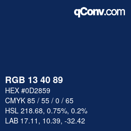 Color code: RGB 13 40 89 | qconv.com