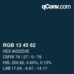 カラーコード: RGB 13 45 62 | qconv.com