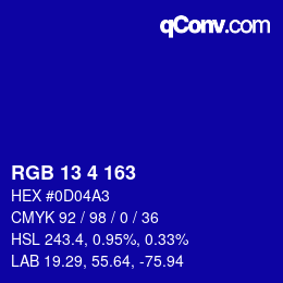 Color code: RGB 13 4 163 | qconv.com