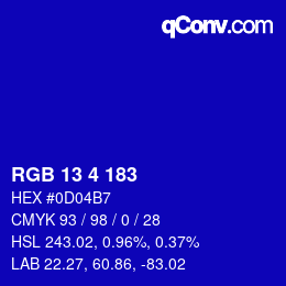 Color code: RGB 13 4 183 | qconv.com