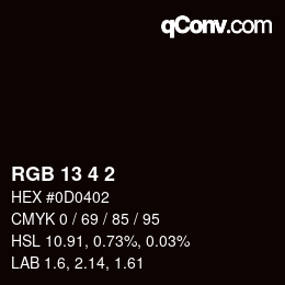 Color code: RGB 13 4 2 | qconv.com