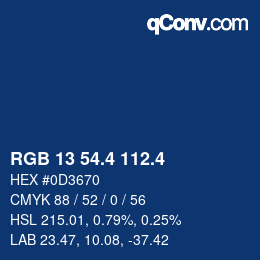 カラーコード: RGB 13 54.4 112.4 | qconv.com