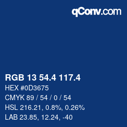 カラーコード: RGB 13 54.4 117.4 | qconv.com