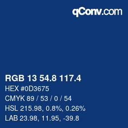 カラーコード: RGB 13 54.8 117.4 | qconv.com