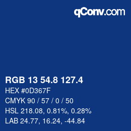 カラーコード: RGB 13 54.8 127.4 | qconv.com