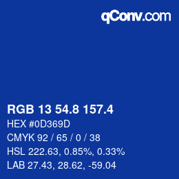カラーコード: RGB 13 54.8 157.4 | qconv.com