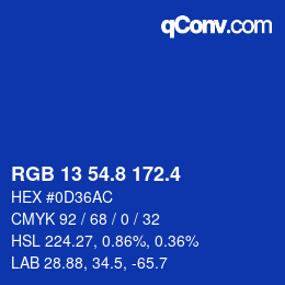 カラーコード: RGB 13 54.8 172.4 | qconv.com