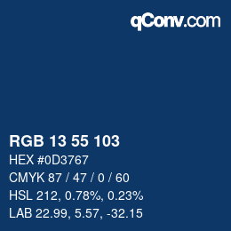 Color code: RGB 13 55 103 | qconv.com