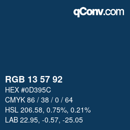 Color code: RGB 13 57 92 | qconv.com