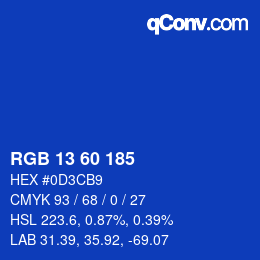 颜色代码: RGB 13 60 185 | qconv.com