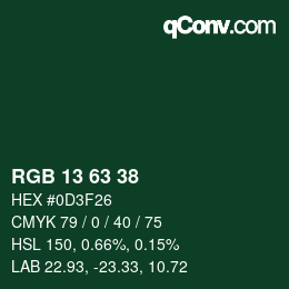 Farbcode: RGB 13 63 38 | qconv.com