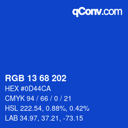 Color code: RGB 13 68 202 | qconv.com