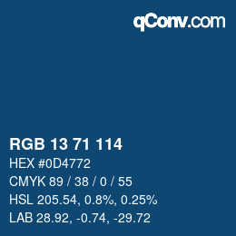 Color code: RGB 13 71 114 | qconv.com