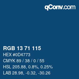 Color code: RGB 13 71 115 | qconv.com
