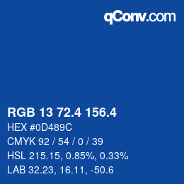 カラーコード: RGB 13 72.4 156.4 | qconv.com