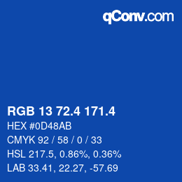 カラーコード: RGB 13 72.4 171.4 | qconv.com