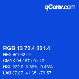 カラーコード: RGB 13 72.4 221.4 | qconv.com