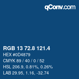 カラーコード: RGB 13 72.8 121.4 | qconv.com