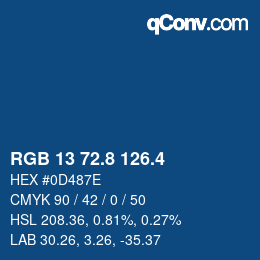 カラーコード: RGB 13 72.8 126.4 | qconv.com