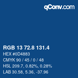 カラーコード: RGB 13 72.8 131.4 | qconv.com